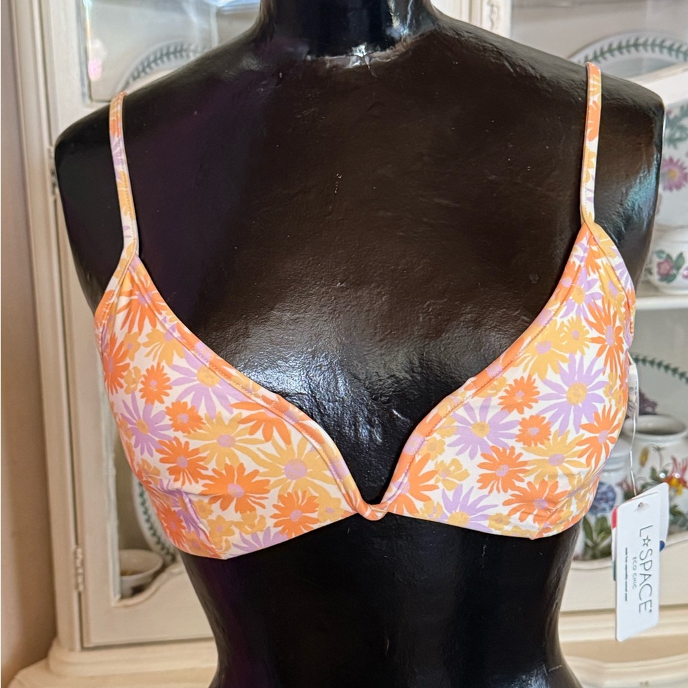 L*Space Helena Daisy Bikini Top Size DD